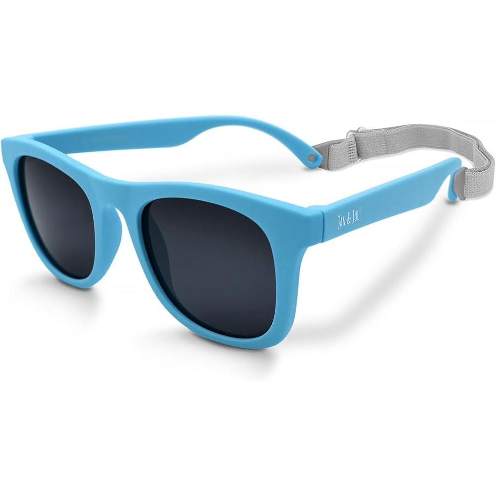 image:imageJAN amp JUL Baby Toddler Kids Flexible UV400 Polarized Sunglasses with Strap for Girls BoysSky Blue