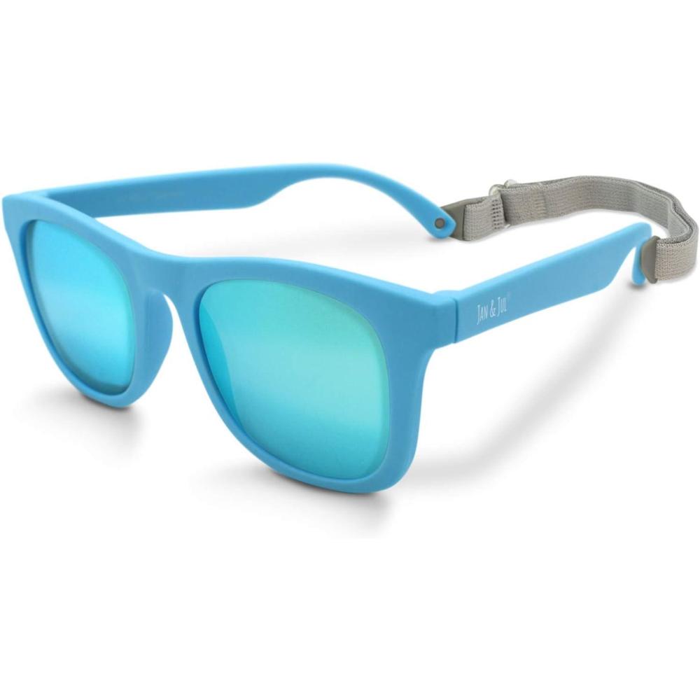 image:imageJAN amp JUL Baby Toddler Kids Flexible UV400 Polarized Sunglasses with Strap for Girls BoysSky Blue Aurora