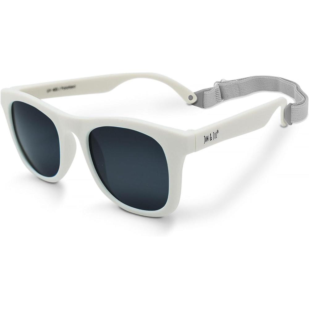 image:imageJAN amp JUL Baby Toddler Kids Flexible UV400 Polarized Sunglasses with Strap for Girls BoysWhite