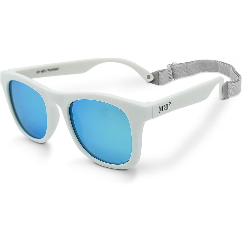image:imageJAN amp JUL Baby Toddler Kids Flexible UV400 Polarized Sunglasses with Strap for Girls BoysWhite Aurora