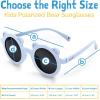 JAN & JUL Baby Toddler Kids’ Flexible UV-400 Polarized Sun-glasses with Strap for Girls Boys(Light Blue Bear)