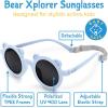 JAN & JUL Baby Toddler Kids’ Flexible UV-400 Polarized Sun-glasses with Strap for Girls Boys(Light Blue Bear)