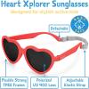 JAN & JUL Baby Toddler Kids’ Flexible UV-400 Polarized Sun-glasses with Strap for Girls Boys(Nautical Red Heart)