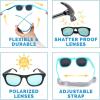 JAN & JUL Baby Toddler Kids’ Flexible UV-400 Polarized Sun-glasses with Strap for Girls Boys(Sky Blue Aurora)