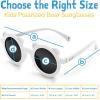 JAN & JUL Baby Toddler Kids’ Flexible UV-400 Polarized Sun-glasses with Strap for Girls Boys(White Bear)