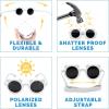 JAN & JUL Baby Toddler Kids’ Flexible UV-400 Polarized Sun-glasses with Strap for Girls Boys(White Bear)