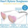 JAN & JUL Baby Toddler Kids’ Flexible UV-400 Polarized Sun-glasses with Strap for Girls Boys(White Heart Aurora)