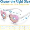JAN & JUL Baby Toddler Kids’ Flexible UV-400 Polarized Sun-glasses with Strap for Girls Boys(White Heart Aurora)