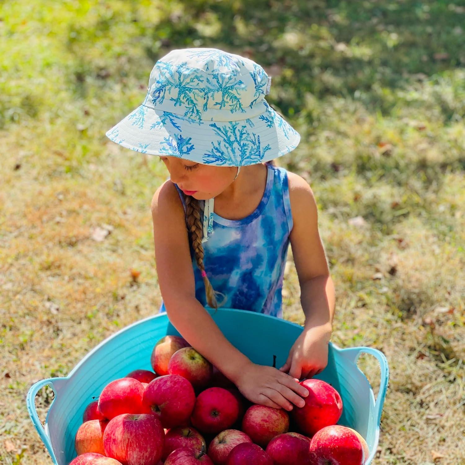 image:imageJAN amp JUL Girls Adjustable Water Resistant Bucket Sunhat 50 UPFBlue Coral