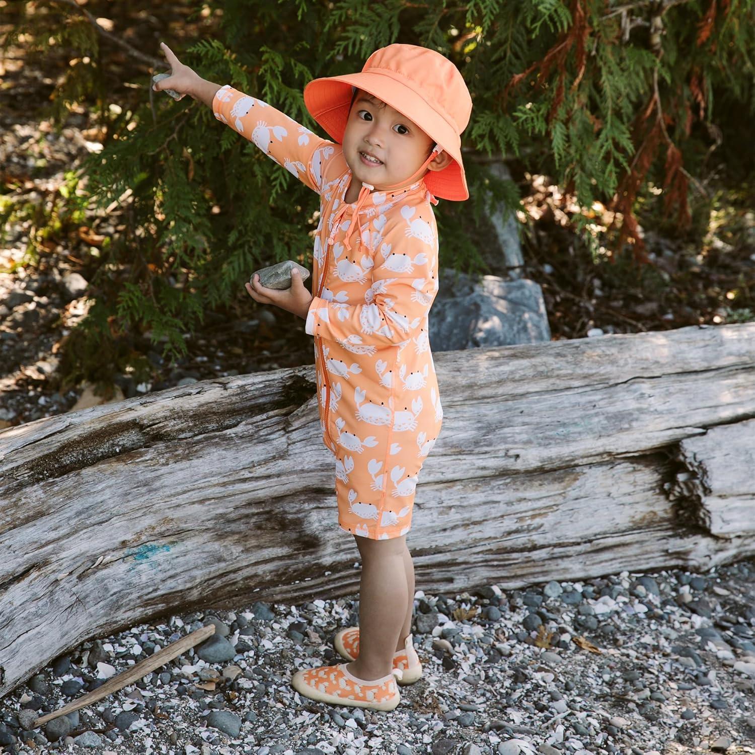 image:imageJAN amp JUL Girls Adjustable Water Resistant Bucket Sunhat 50 UPFBright Orange