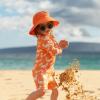 JAN & JUL Girls’ Adjustable Water Resistant Bucket Sun-hat 50+ UPF(Bright Orange)
