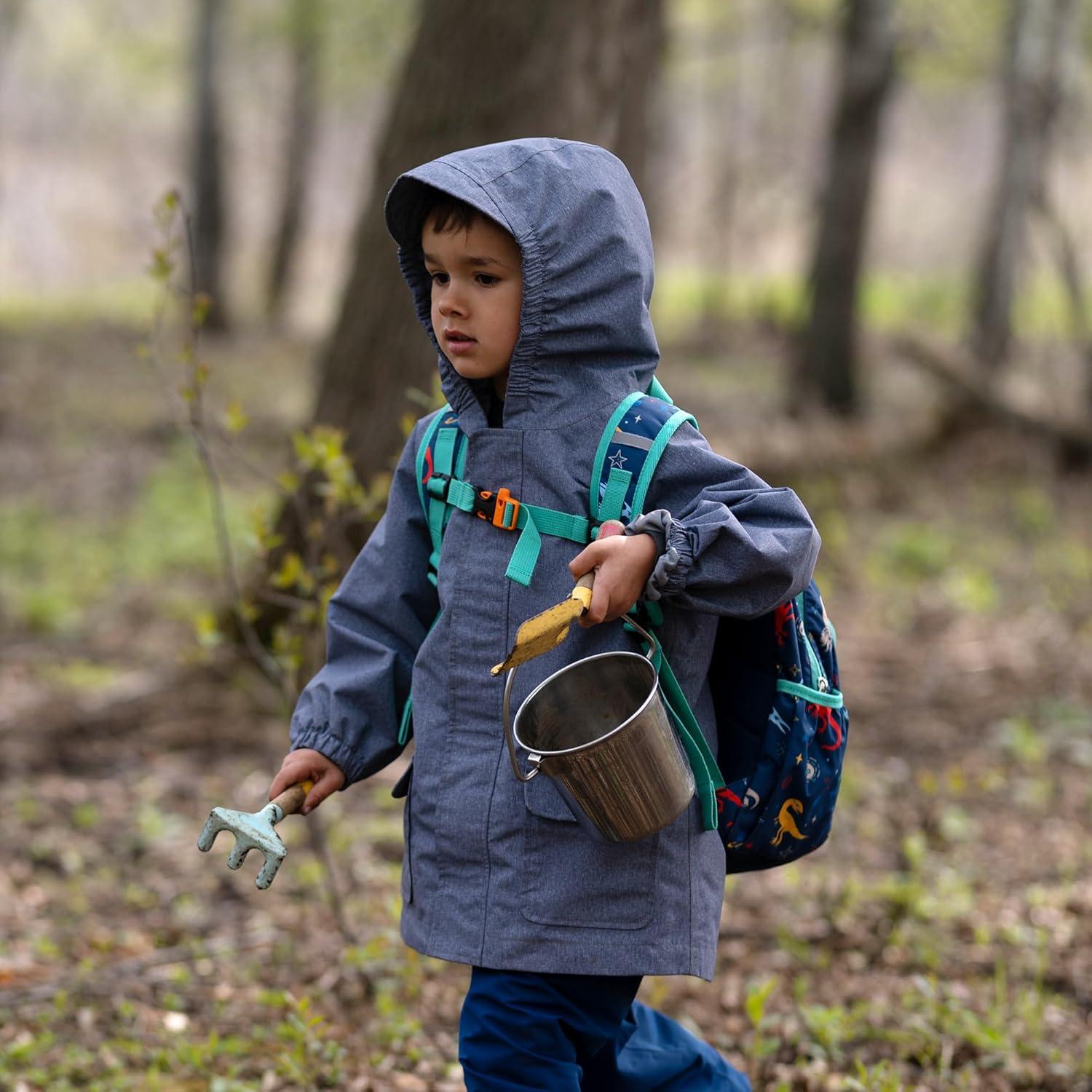 image:imageJAN amp JUL Waterproof Rain Jacket Raincoat for KidsThinlined Heather Grey