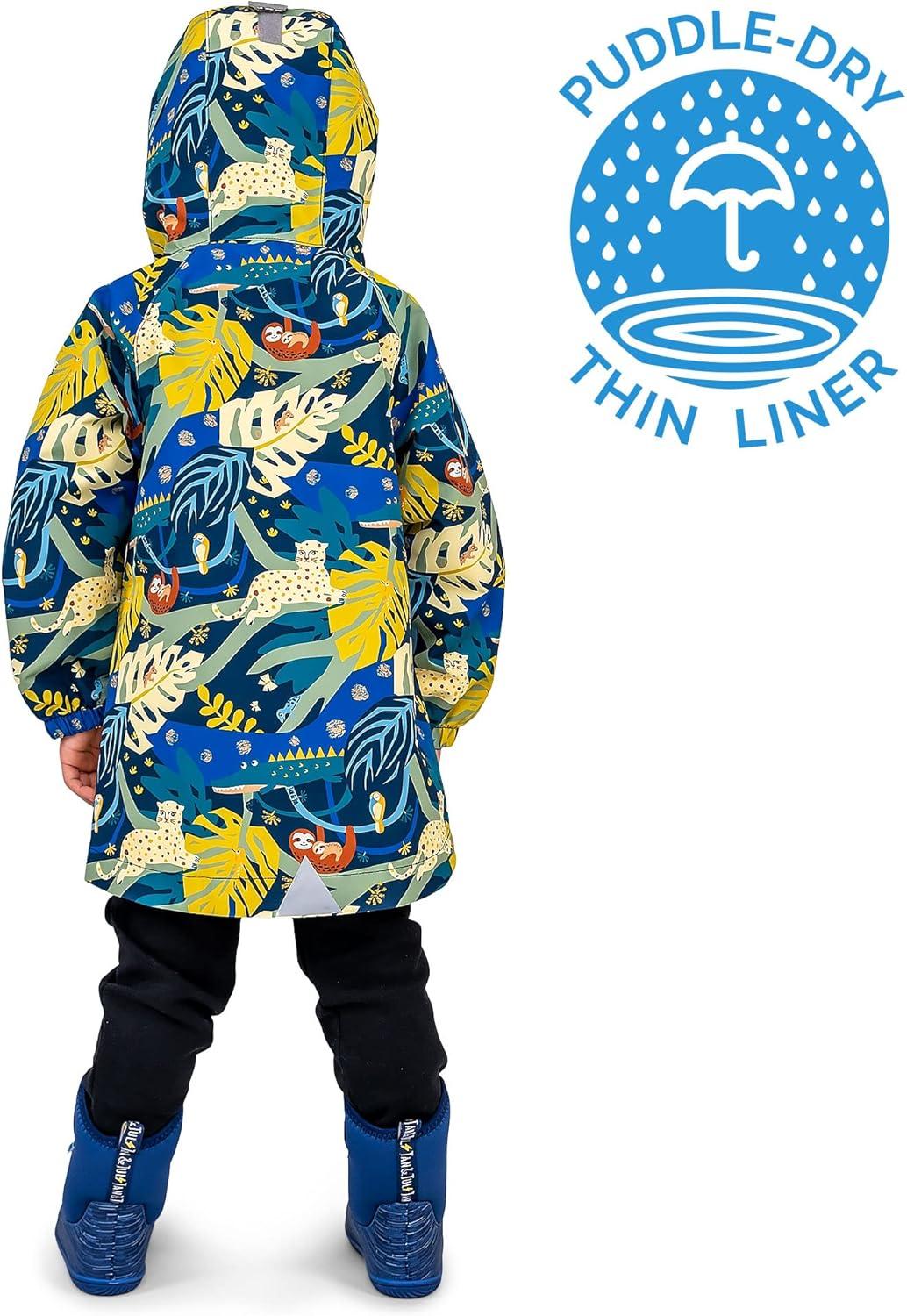 image:imageJAN amp JUL Waterproof Rain Jacket Raincoat for KidsThinlined Jungle Nights
