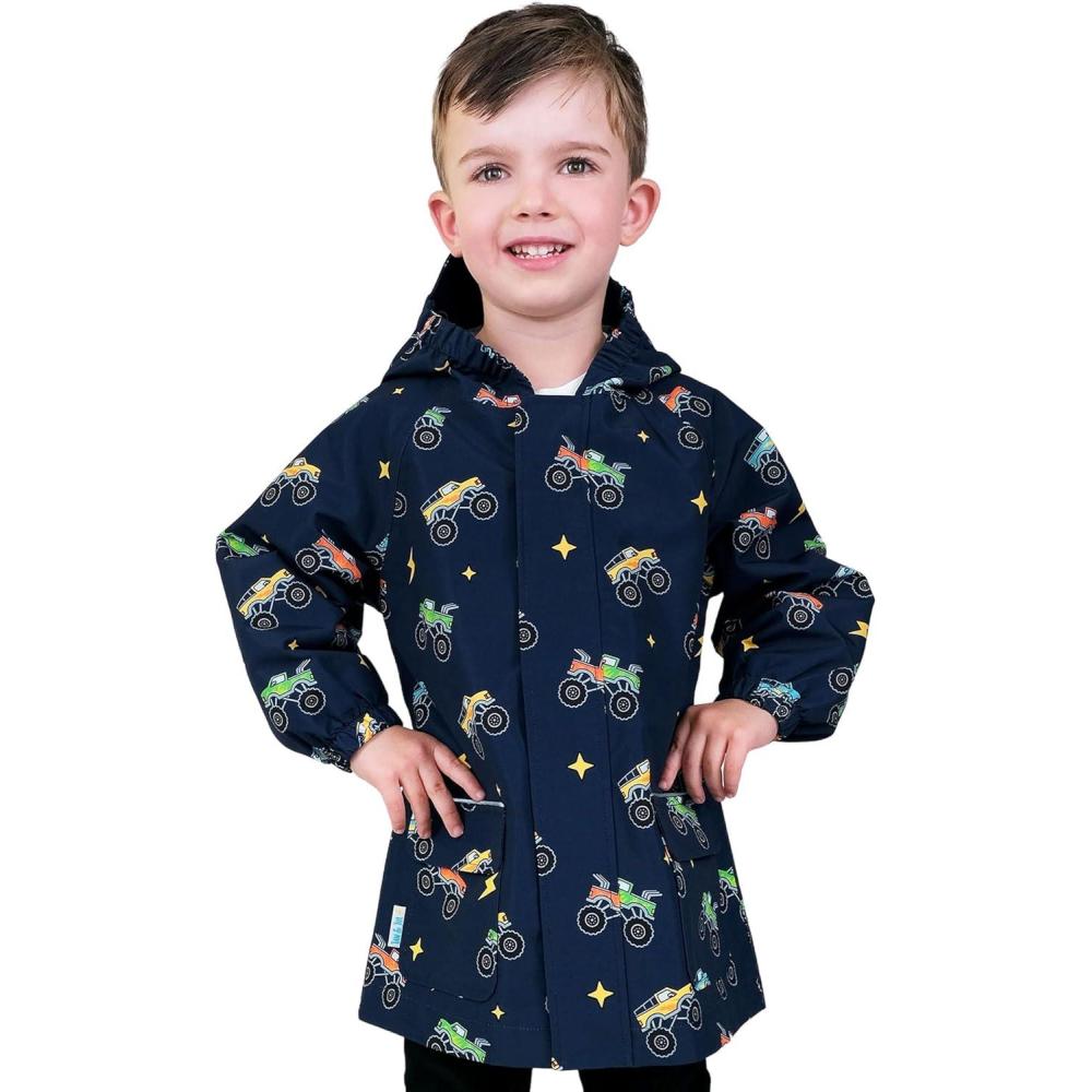 image:imageJAN amp JUL Waterproof Rain Jacket Raincoat for KidsThinlined Big Trucks
