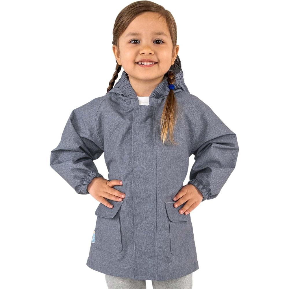 image:imageJAN amp JUL Waterproof Rain Jacket Raincoat for KidsThinlined Heather Grey
