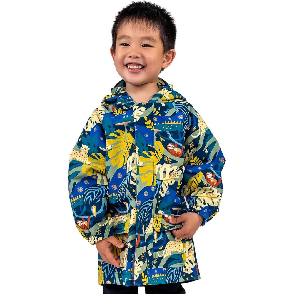 image:imageJAN amp JUL Waterproof Rain Jacket Raincoat for KidsThinlined Jungle Nights