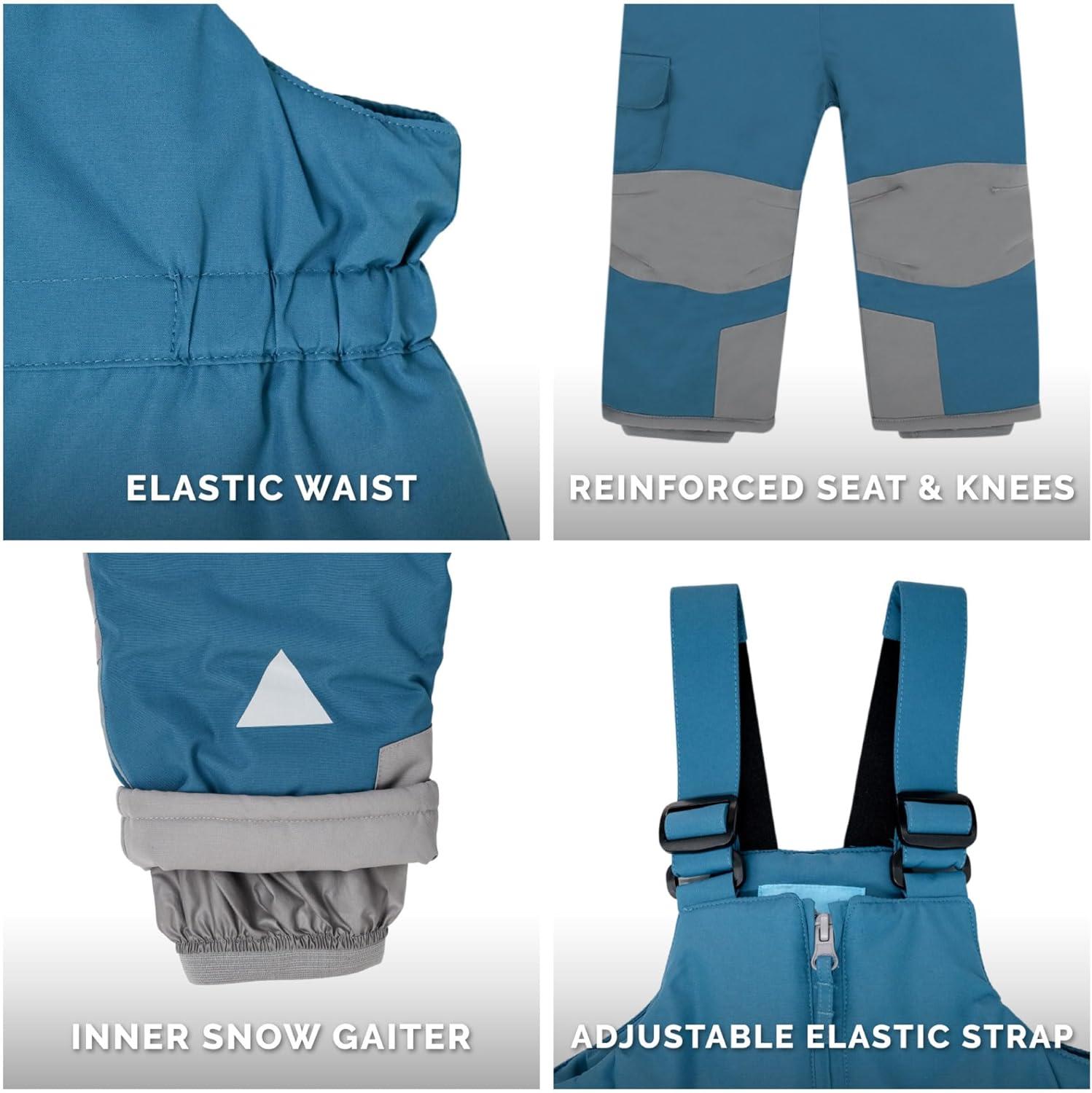 image:imageJAN amp JUL ToastyDry Waterproof Insulated Snow Bib Pants for KidsDeep Blue