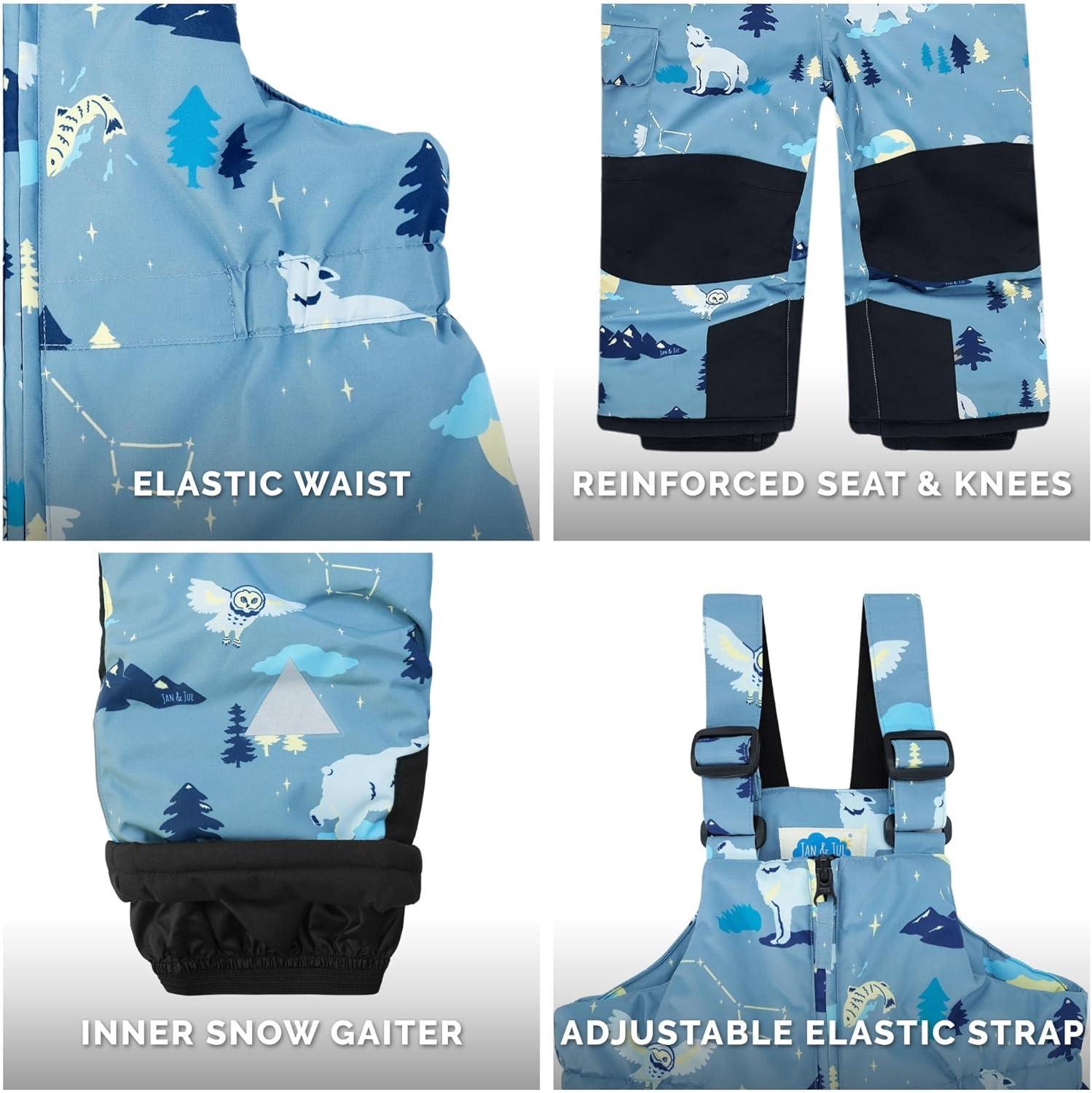 image:imageJAN amp JUL ToastyDry Waterproof Insulated Snow Bib Pants for KidsWolf and Bear