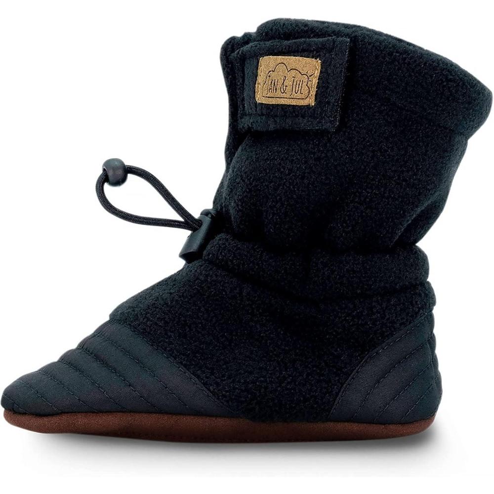 image:imageJAN amp JUL Fleece Cozy Booties for Babies and ToddlersBlack