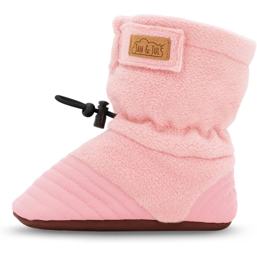 image:imageJAN amp JUL Fleece Cozy Booties for Babies and ToddlersDusty Pink