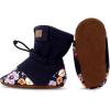 JAN & JUL Fleece Cozy Booties for Babies and Toddlers(Winter Flowers)