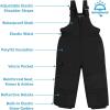 JAN & JUL Toasty-Dry Waterproof Insulated Snow Bib Pants for Kids(Black)