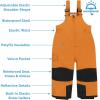 JAN & JUL Toasty-Dry Waterproof Insulated Snow Bib Pants for Kids(Cinnamon)