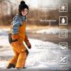 JAN & JUL Toasty-Dry Waterproof Insulated Snow Bib Pants for Kids(Cinnamon)