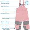 JAN & JUL Toasty-Dry Waterproof Insulated Snow Bib Pants for Kids(Dusty Pink)