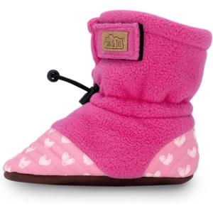 JAN & JUL Fleece Cozy Booties for Babies and Toddlers(Heart)