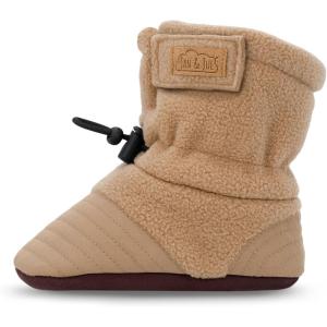 JAN & JUL Fleece Cozy Booties for Babies and Toddlers(Soft Brown)
