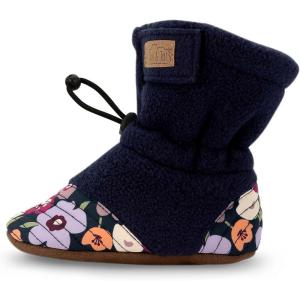 JAN & JUL Fleece Cozy Booties for Babies and Toddlers(Winter Flowers)