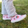 JAN & JUL Machine Washable Knit Shoes | Breathable Light-Weight Sneakers (Baby/Toddler/Little Kid)(Graphic Knit Shoes: Pink Strawberry)