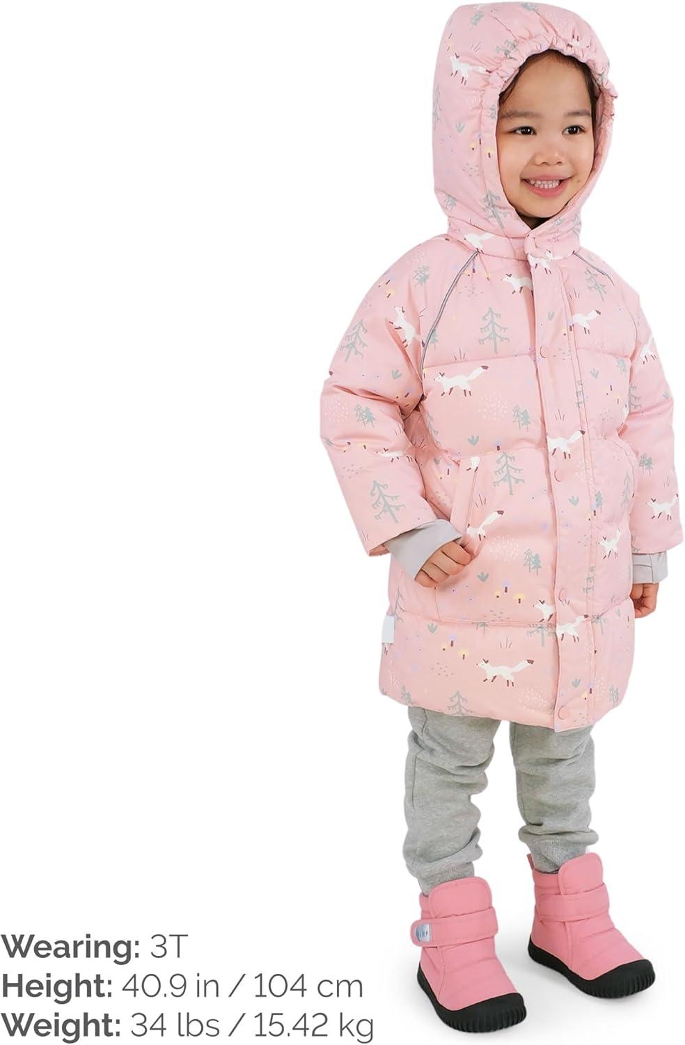 image:imageJAN amp JUL Waterresistant ToastyDry Puffy Coat for Toddlers and KidsWaterproof Pink Forest