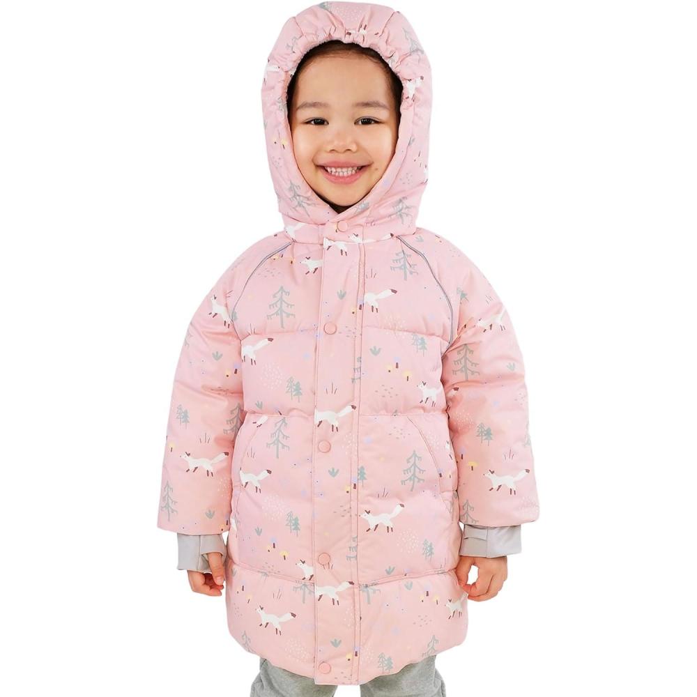 image:imageJAN amp JUL Waterresistant ToastyDry Puffy Coat for Toddlers and KidsWaterproof Pink Forest