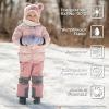 JAN & JUL Water-resistant Toasty-Dry Puffy Coat for Toddlers and Kids(Waterproof: Pink Forest)