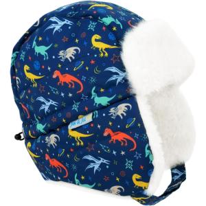 JAN & JUL Waterproof Winter Hat for Babies and Kids(Space Dinos)