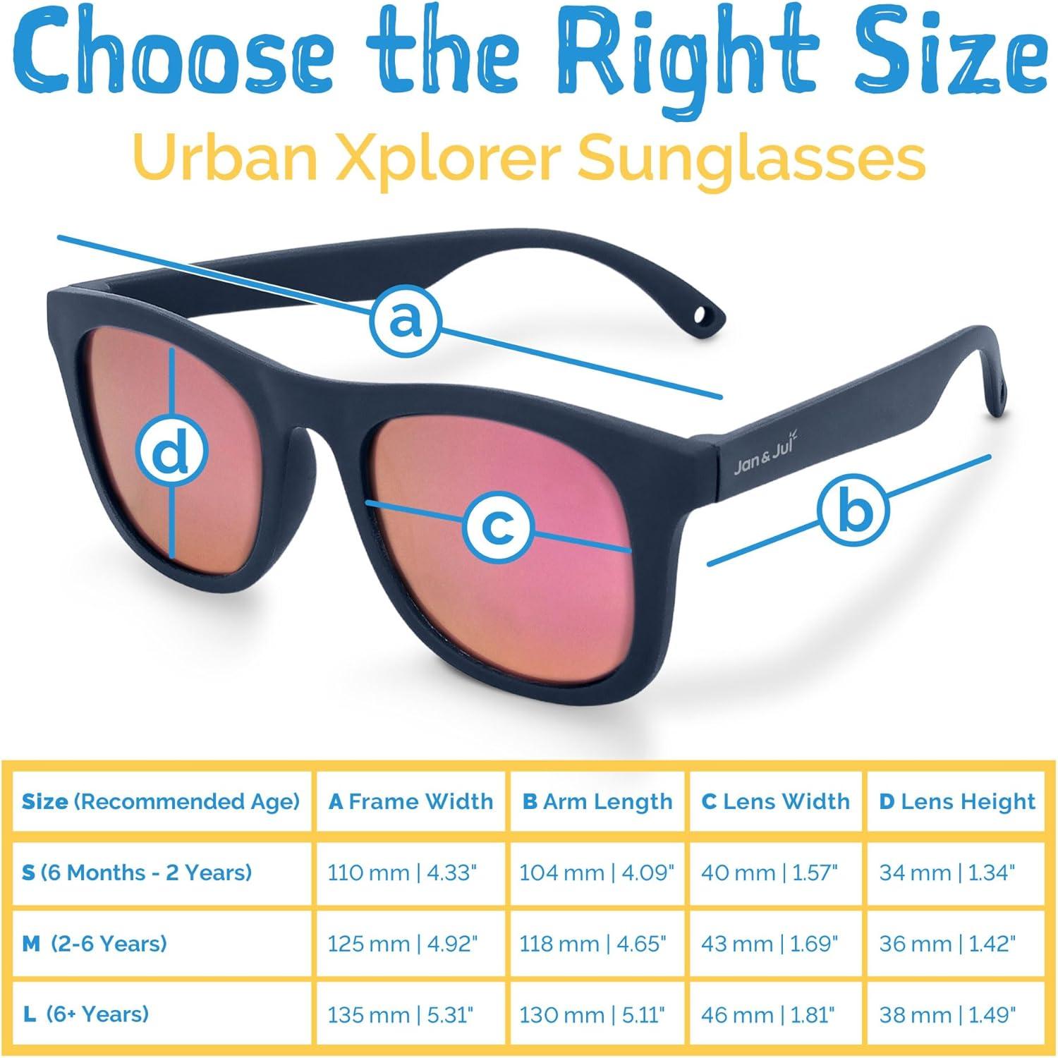 image:imageJAN amp JUL Baby Toddler Kids Flexible UV400 Polarized Sunglasses with Strap for Girls BoysDark Navy Aurora