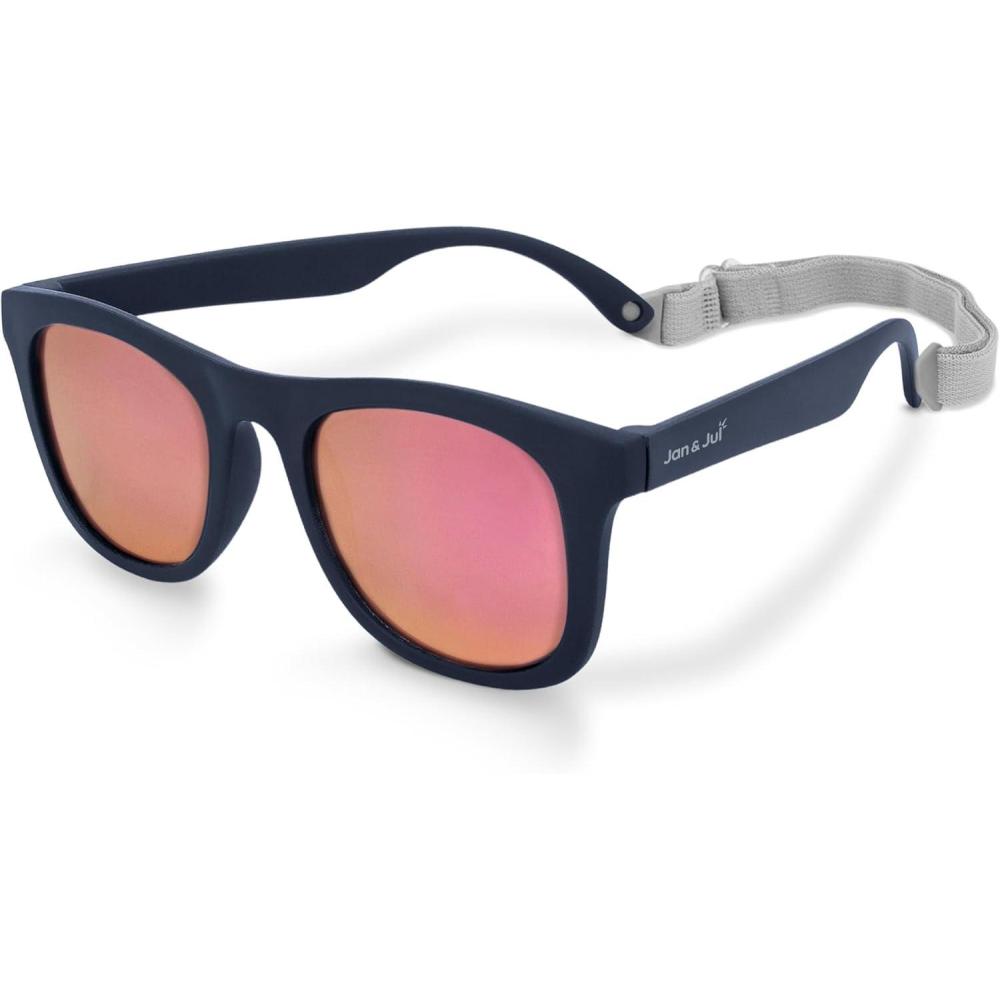 image:imageJAN amp JUL Baby Toddler Kids Flexible UV400 Polarized Sunglasses with Strap for Girls BoysDark Navy Aurora