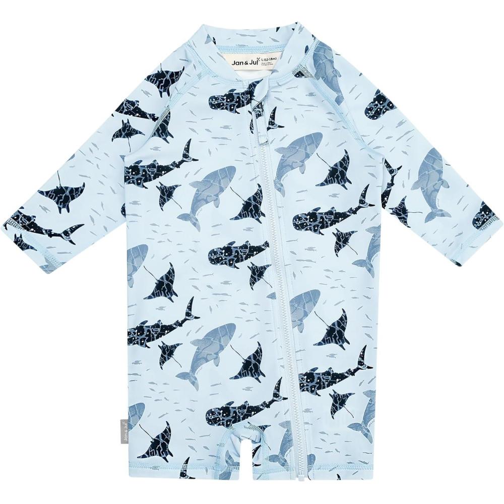 image:imageJAN amp JUL Long Sleeve 1pc UV Jumpsuit Rash Guard Baby ToddlerWhale Play