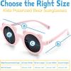 JAN & JUL Baby Toddler Kids’ Flexible UV-400 Polarized Sun-glasses with Strap for Girls Boys(Bear – Soft Pink)