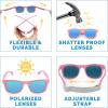 JAN & JUL Baby Toddler Kids’ Flexible UV-400 Polarized Sun-glasses with Strap for Girls Boys(Dusty Purple Aurora)
