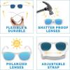 JAN & JUL Baby Toddler Kids’ Flexible UV-400 Polarized Sun-glasses with Strap for Girls Boys(Light Blue Aurora)