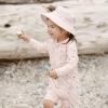 JAN & JUL Long Sleeve 1-pc UV Jumpsuit Rash Guard (Baby, Toddler)(Bunny Flowers)