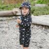 JAN & JUL Long Sleeve 1-pc UV Jumpsuit Rash Guard (Baby, Toddler)(Navy Whale Tales)