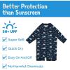 JAN & JUL Long Sleeve 1-pc UV Jumpsuit Rash Guard (Baby, Toddler)(Navy Whale Tales)