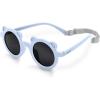 JAN & JUL Baby Toddler Kids’ Flexible UV-400 Polarized Sun-glasses with Strap for Girls Boys(Bear – Light Blue)