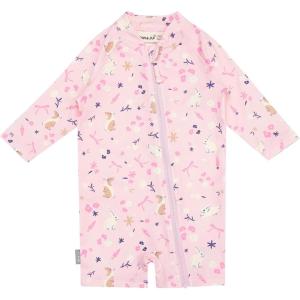 JAN & JUL Long Sleeve 1-pc UV Jumpsuit Rash Guard (Baby, Toddler)(Bunny Flowers)