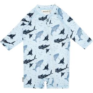JAN & JUL Long Sleeve 1-pc UV Jumpsuit Rash Guard (Baby, Toddler)(Whale Play)
