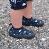 JAN & JUL Quick-Dry Water Shoes for Baby & Toddler with Flexible Soles(Navy Whale Tales)